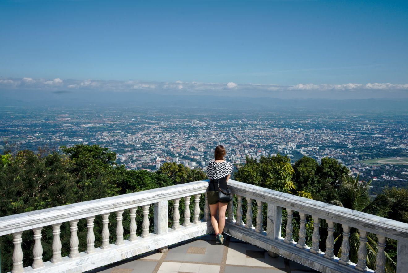 Enjoy the stunning view of Chiang Mai at the top of Doi Suthep