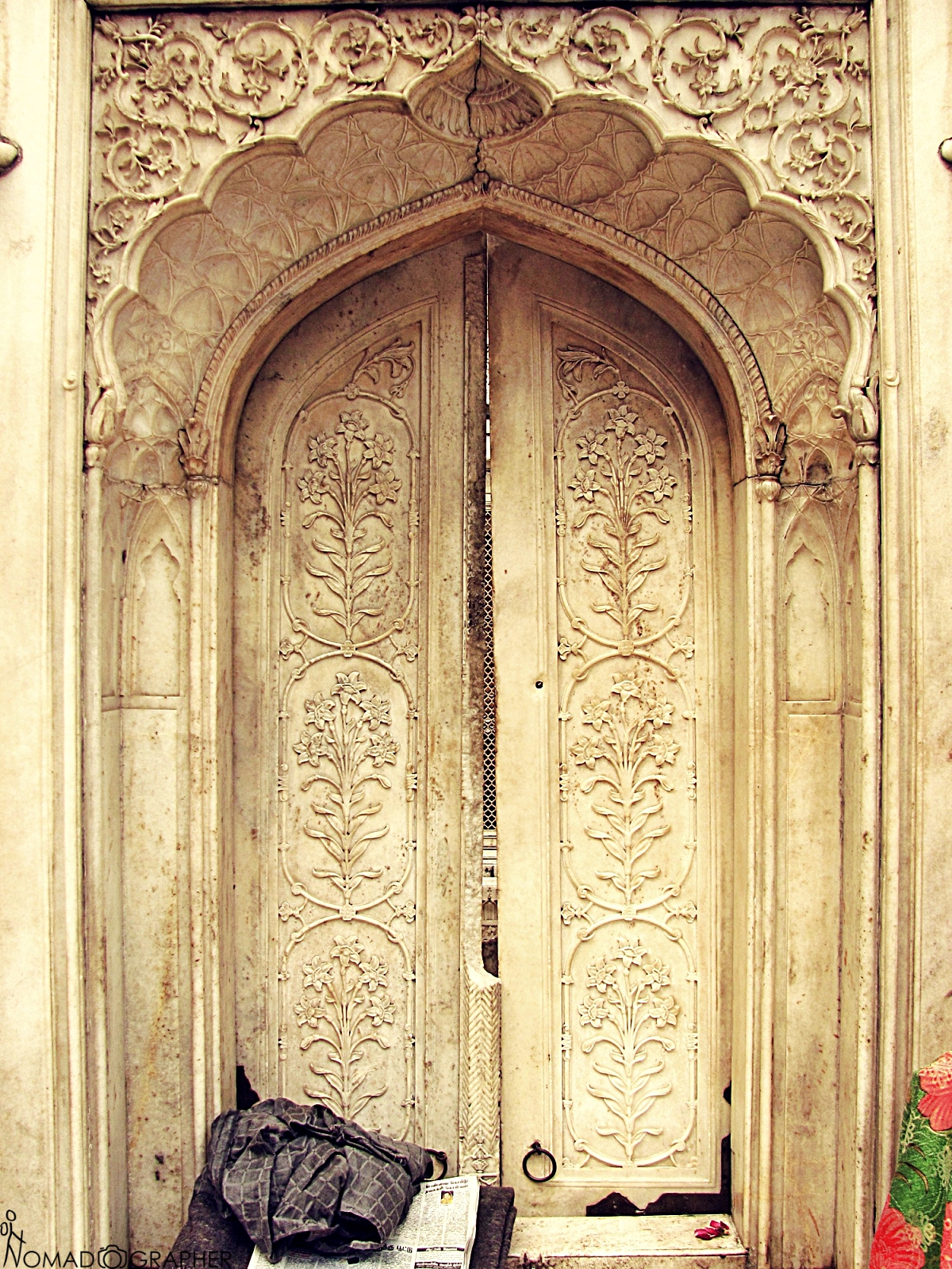 Carved wooden doors