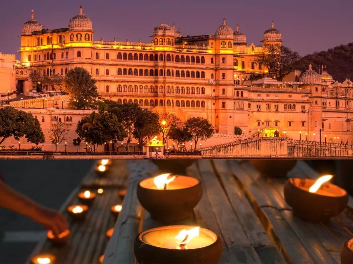 Udaipur-Diwali junto a los lagos y palacios